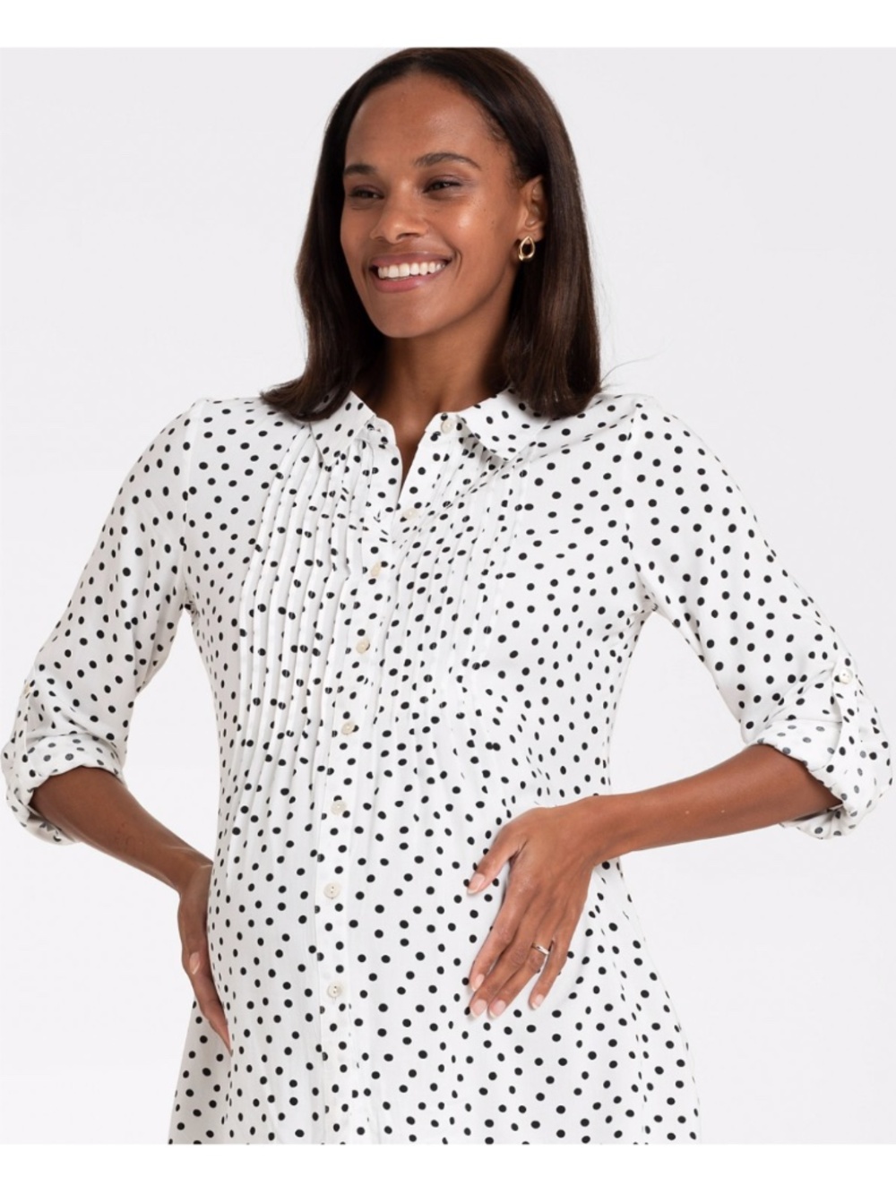 (35) NEW Seraphine Dotty Woven Maternity Top 6 - Picture 11 of 17